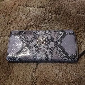 Coach snakeskin zipper around wallet